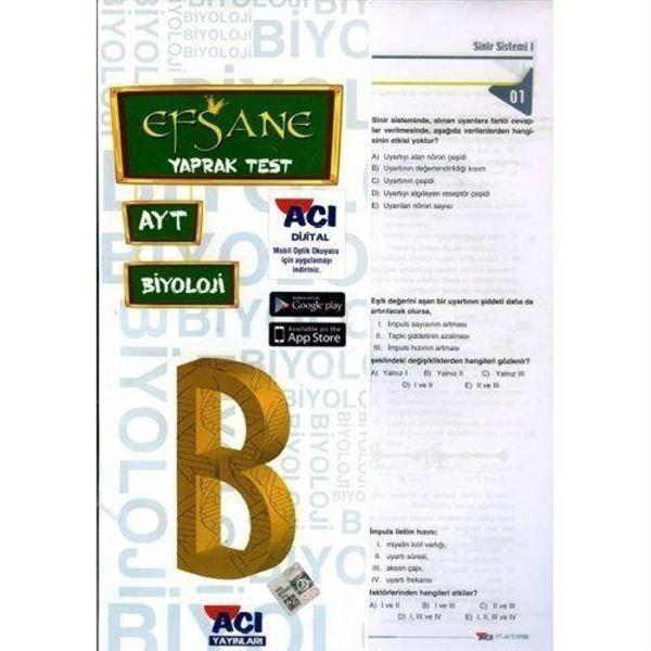 AYT Biyoloji Efsane Çek Kopart Yaprak Test - Açı Yayınları - Image 1