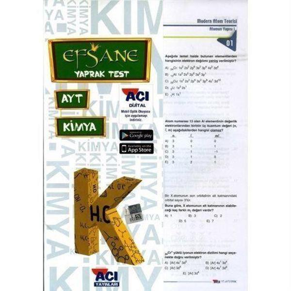 AYT Kimya Efsane Çek Kopart Yaprak Test - Açı Yayınları - Image 1
