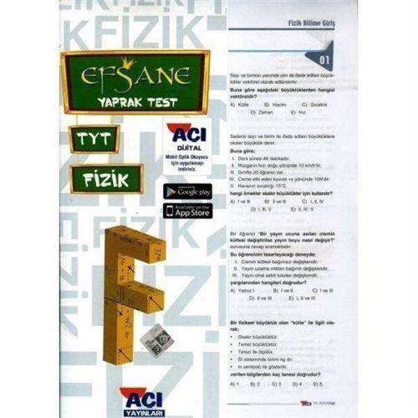 TYT Fizik Yaprak Test - Açı Yayınları - Image 1