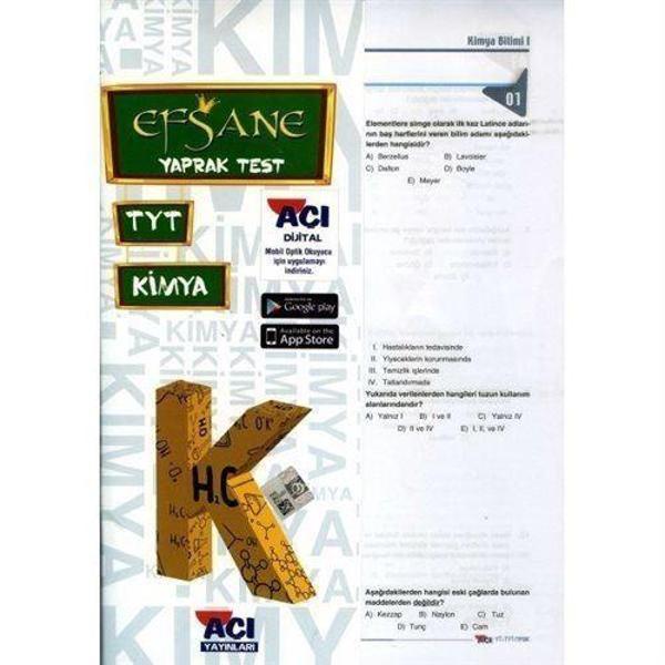 TYT Kimya Yaprak Test - Açı Yayınları - Image 1