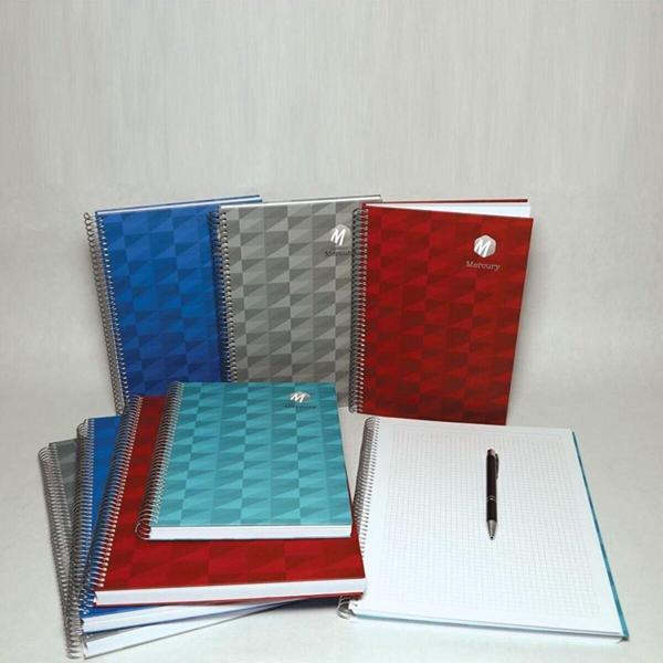 Elma Sert Kapak Not Defteri Prestige Defter Ciltli 17X24Cm 100 Yaprak Kareli MBH01-YEQ - Image 1