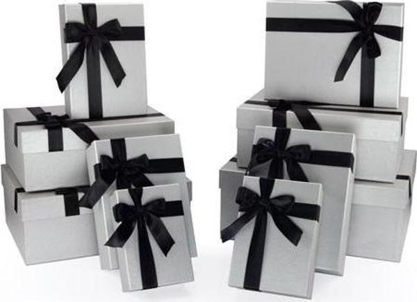 Gıpta My Silver Dikdörtgen Hediye Kutusu 10 Lu Kutu Seti BX10330 - Image 1