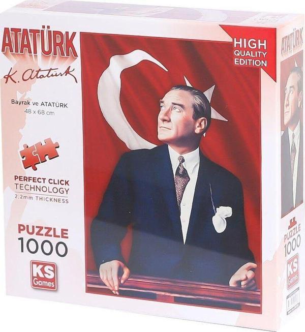 Ks Games Puzzle 1000 Parça Atatürk ve Türk Bayrağı 20728 - Image 1