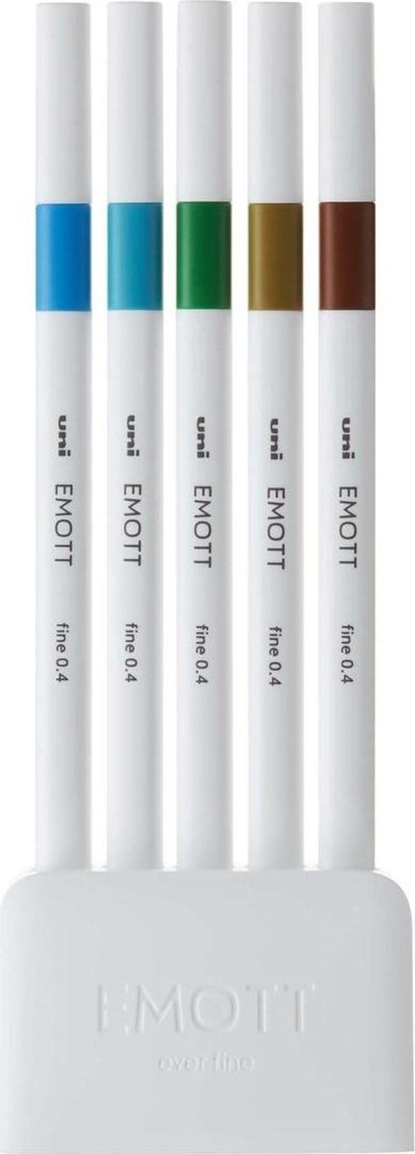 Uni-Ball Akrilik Uçlu Keçeli Kalem Emott 0.4 Mm Fine 5 Renk Ada PEM-SY/5C.04 - Image 1