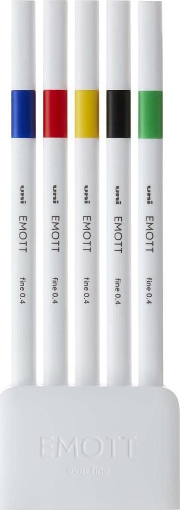 Uni-Ball Akrilik Uçlu Keçeli Kalem Emott 0.4 Mm Fine 5 Renk Canlı PEM-SY/5C.01 - Image 1