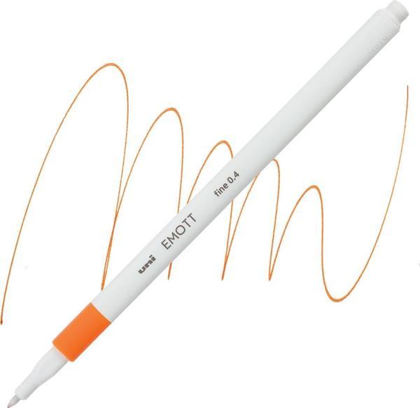 Uni-Ball Akrilik Uçlu Keçeli Kalem Emott 0.4 Mm Fine Turuncu PEM-SY (10 Lu Paket) - Image 1