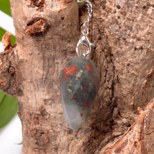 Taş Sandığı Faset Kesim Dragon Jasper Taşı Pandül - Sarkaç - Image 1