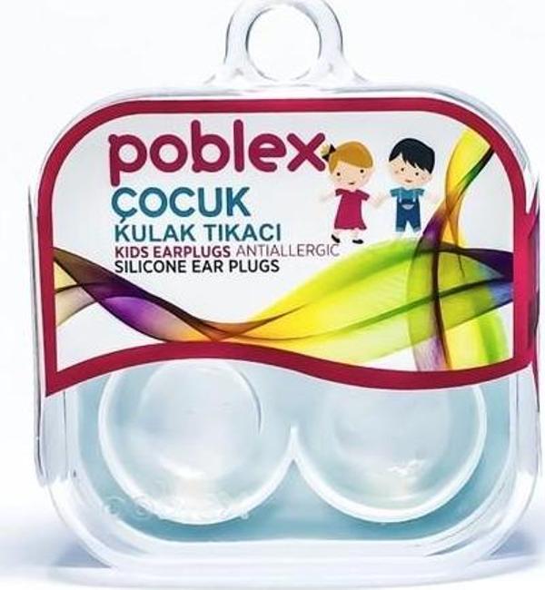 Poblex Çocuk Silikon Kulak Tıkacı 1 Çift (2 Adet) Kutulu - Image 1