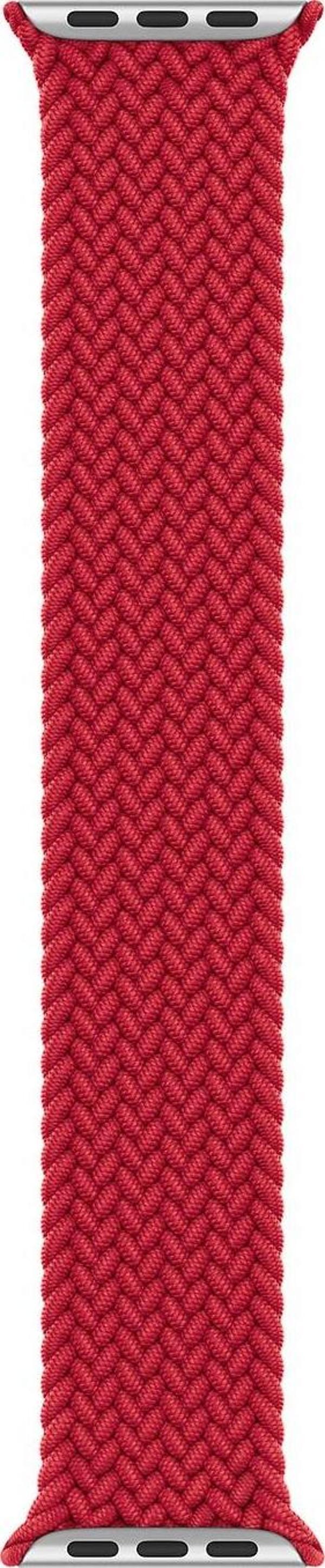 Microsonic Apple Watch SE 44mm Kordon, (Large Size, 160mm) Braided Solo Loop Band Kırmızı - Image 1