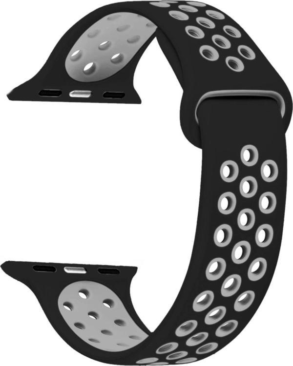 Microsonic Apple Watch SE 40mm Rainbow Sport Band Kordon Siyah Gri - Image 1