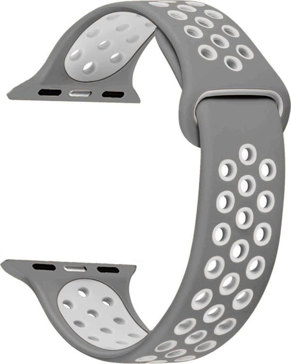 Microsonic Apple Watch Series 5 44mm Rainbow Sport Band Kordon Gri - Image 1