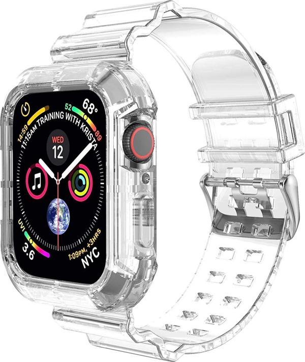 Microsonic Apple Watch Series 6 44mm Kordon Transparent Clear Band Şeffaf - Image 1