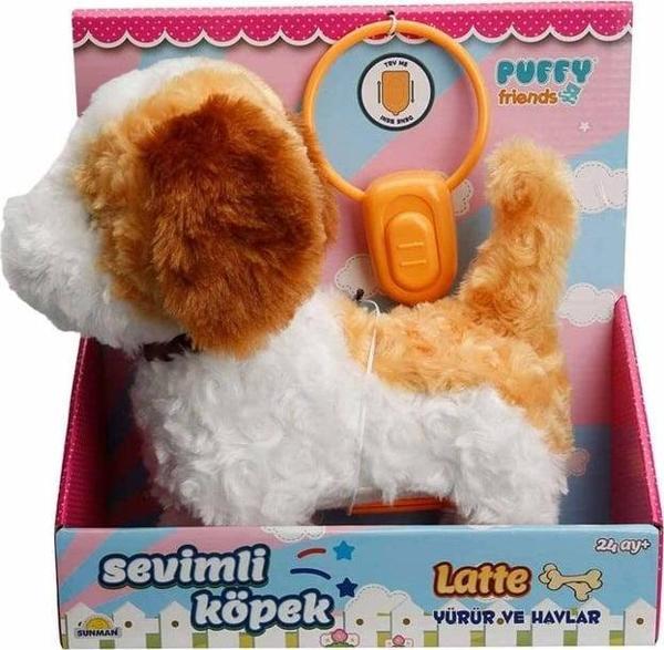 Sunman Oyuncak Peluş Sevimli Köpek Latte Yürüyen Sesli 02860 SUN-RST-PFF - Image 1
