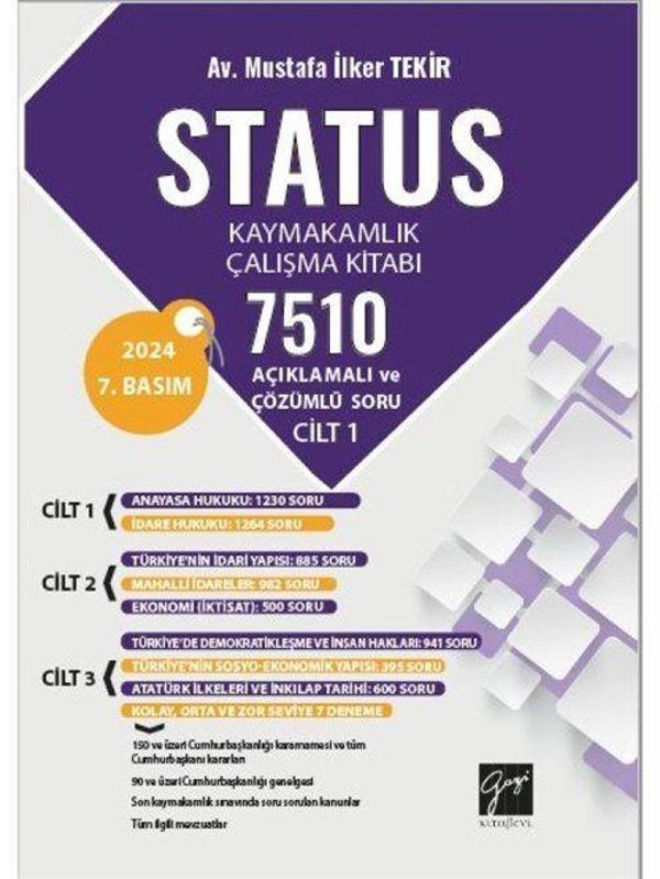 Status Kaymakamlık Çalışma Kitabı 7510 Açıklamalı Ve Çözümlü Soru - Gazi Kitabevi - Image 1