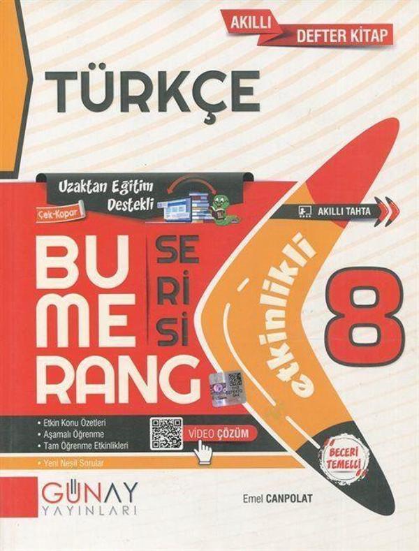 Bumerang Serisi - 8. Sınıf Etkinlikli Türkçe Soru Bankası - Akıllı Defter Kitap - Günay Yayınları - Image 1