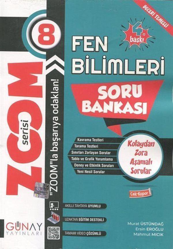 Zoom Serisi - Fen Bilimleri 8. Sınıf Soru Bankası - Kolaydan Zora Aşamalı Sorular - Günay Yayınları - Image 1