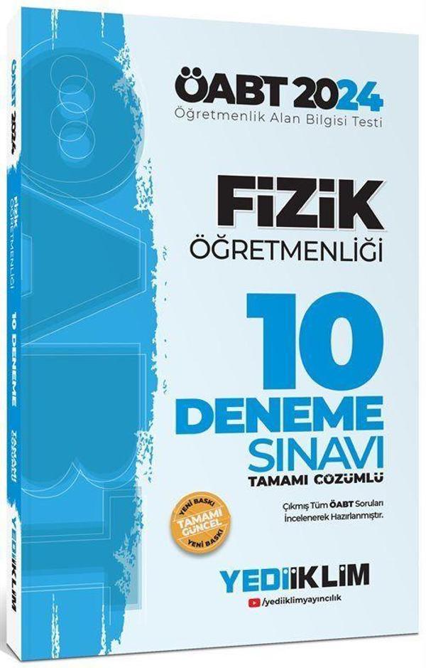 2024 ÖABT Fizik Öğretmenliği Tamamı Çözümlü 10 Deneme Sınavı - Yediiklim Yayınları - Image 1