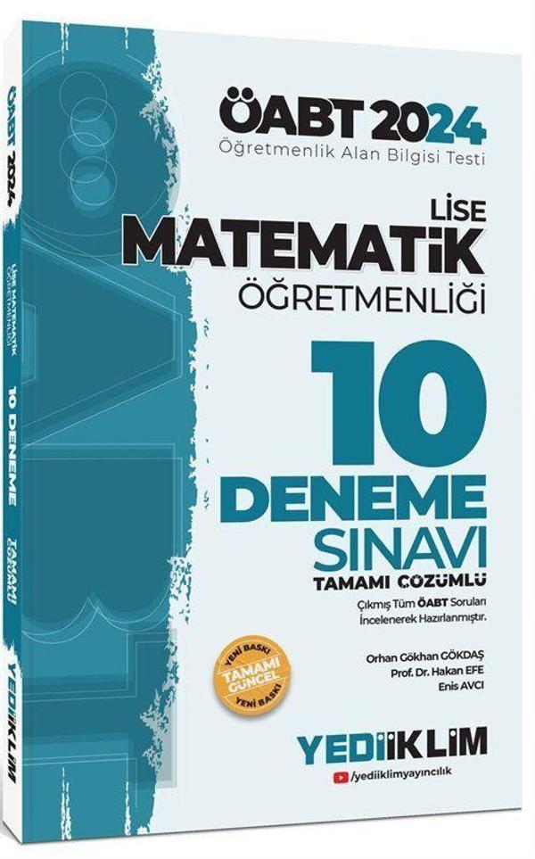 2024 ÖABT Lise Matematik Öğretmenliği Tamamı Çözümlü 10 Deneme Sınavı - Yediiklim Yayınları - Image 1