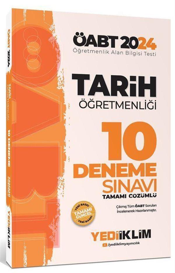 2024 ÖABT Tarih Öğretmenliği Tamamı Çözümlü 10 Deneme Sınavı - Yediiklim Yayınları - Image 1
