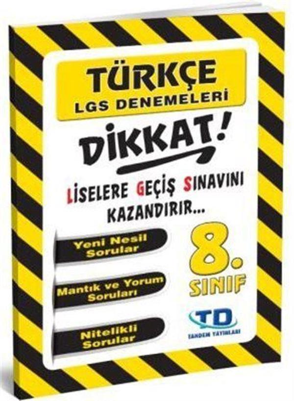 8. Sınıf Türkçe LGS Denemeleri - Tandem Yayınları - Image 1