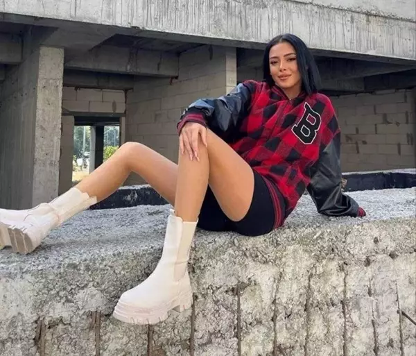 Suint Pötikare Desenli Nakışlı Kırmızı Kolej Ceket - College Jacket - Image 1