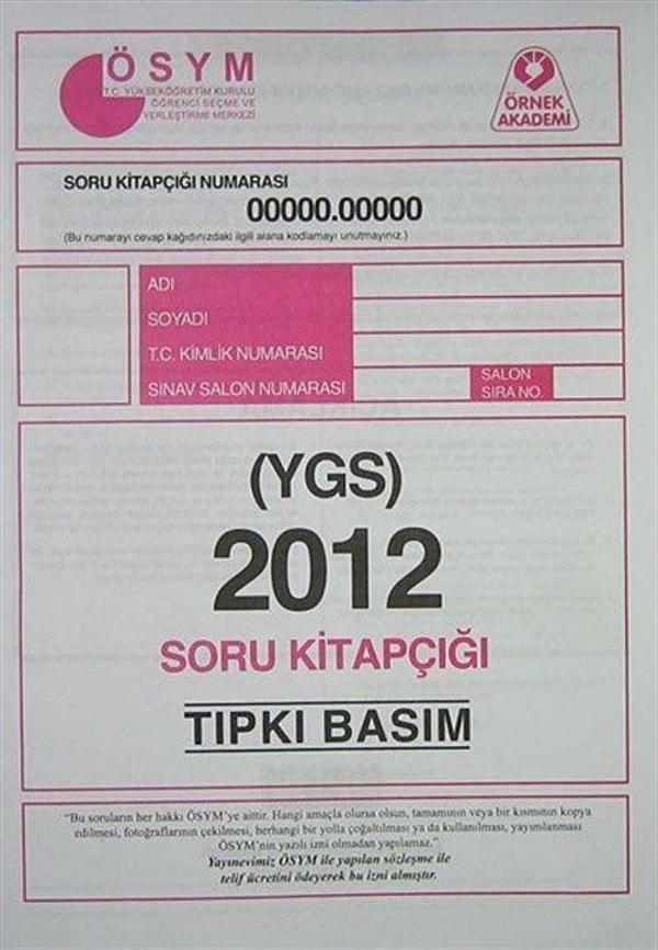 YGS 2012 Soru Kitapçığı (Tıpkı Basım) - Örnek Akademi Yayınları - Image 1