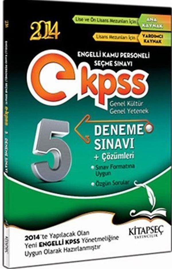2014 EKPSS Genel Kültür Genel Yetenek 5 Deneme Sınavları + Çözümleri - Kitapseç Yayınları - Image 1