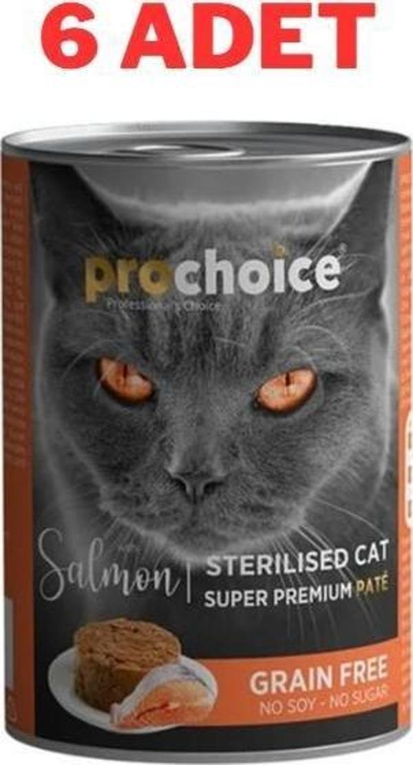 Prochoice Adult Cat Sterilised Salmon Pate Kedi Konservesi 6 x 400 gr - Image 1