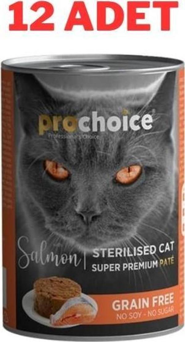 Prochoice Adult Cat Sterilised Salmon Pate Kedi Konservesi 12 x 400 gr - Image 1