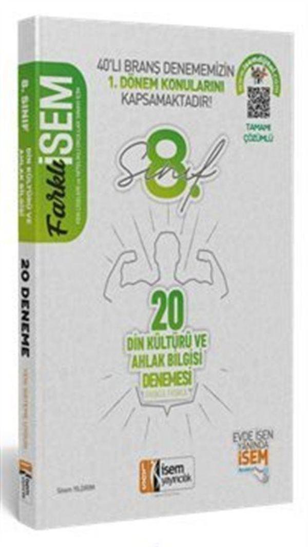 2020 LGS Farklı İsem 8.Sınıf 1. Dönem Din Kültürü ve Ahlak Bilgisi 20 Branş Deneme - İsem Kitap - Image 1