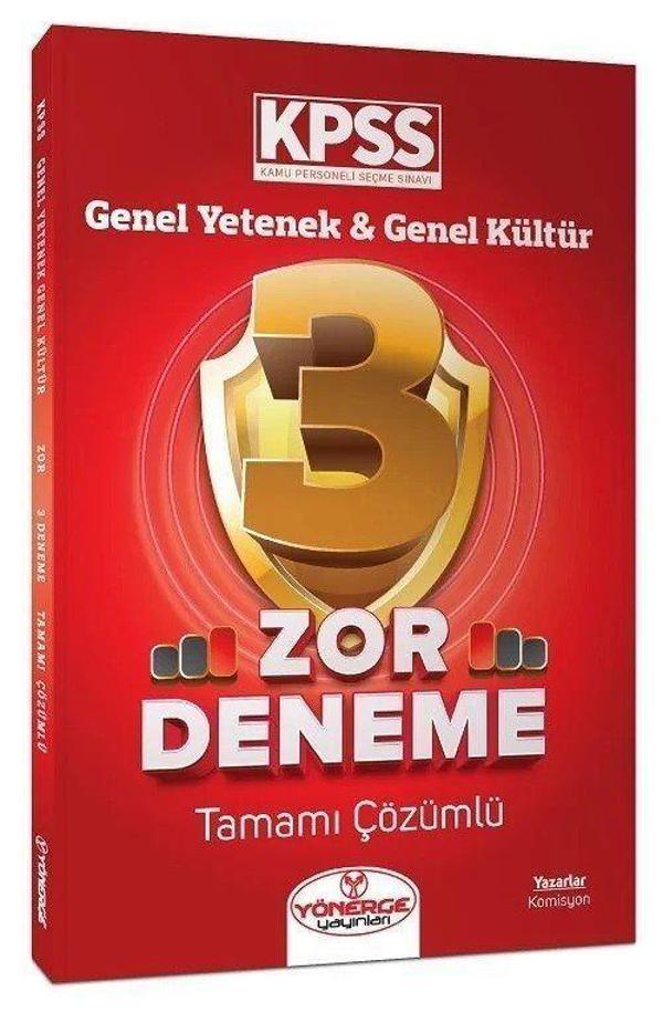 KPSS Genel Yetenek Genel Kültür Zor 3 Deneme Tamamı Çözümlü - Yönerge Yayınları - Image 1