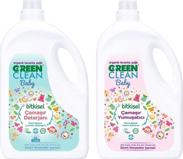 U Green Clean Baby Çamaşır Deterjanı Yumuşatıcı 2,75 Litre 2'li Set - Image 1