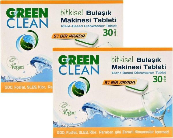U Green Clean Bitkisel Bulaşık Makinesi Tableti 5'İ Bir Arada 30 Adet / 480Gr - Image 1