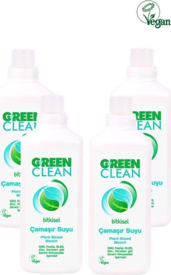 U Green Clean Bitkisel Çamaşır Suyu 1000 Ml - 4' Lü Set - Image 1