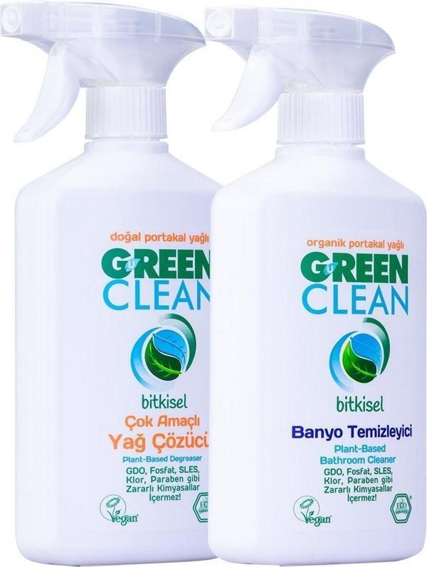 U Green Clean Bitkisel Yağ Çözücü 500 Ml Ve Banyo Temizleyici 500 Ml Set - Image 1