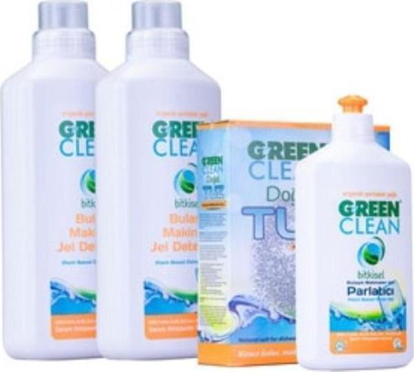 U Green Clean Bulaşık Makinesi Jel Deterjan 1 Lt Jel Deterjan 1Lt Tuz 1,5 Kg. Parlatıcı 500 Ml - Image 1