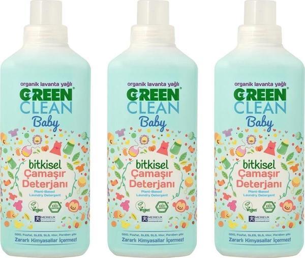 Green Clean Organik Lavanta Yağlı Baby Bitkisel Çamaşır Deterjanı 1000 Ml - 3'lü - Image 1