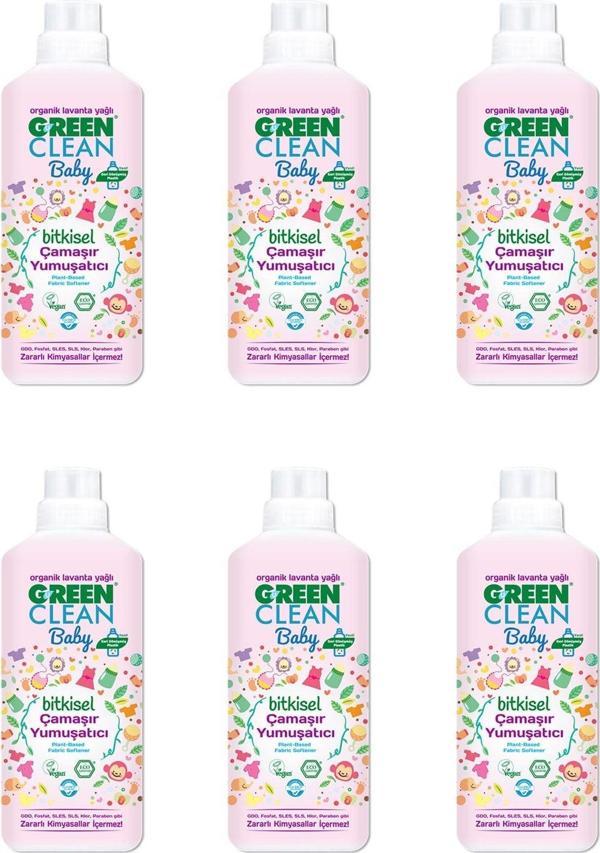 U Green Clean Organik Lavanta Yağlı Baby Bitkisel Yumuşatıcı 1000 Ml 6'lı - Image 1