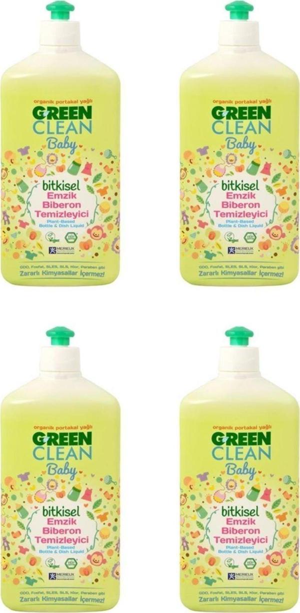 Green Clean Organik Portakal Yağlı Baby Biberon Emzik Temizleyici 500 Ml - 4'Lü Set - Image 1
