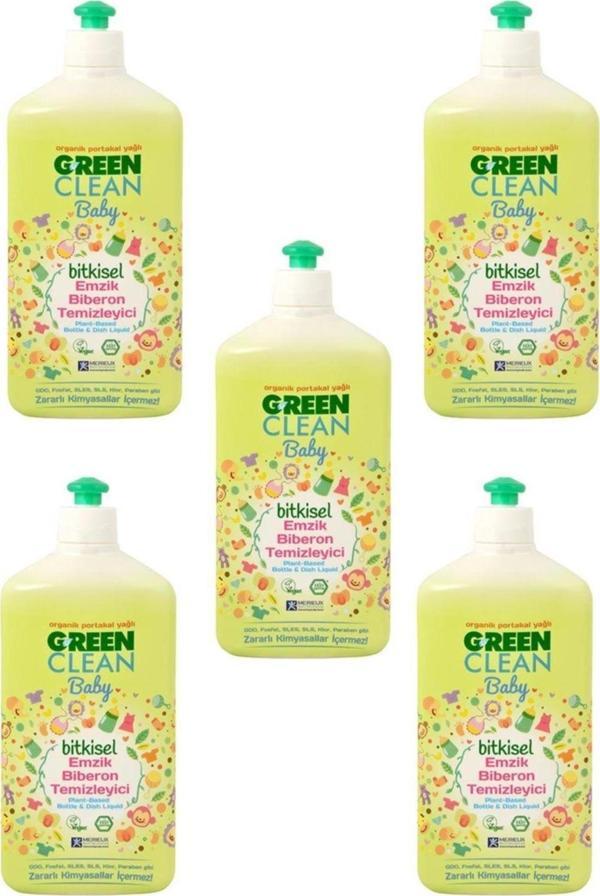 U Green Clean Organik Portakal Yağlı Baby Biberon Emzik Temizleyici 500 Ml - 5'Li Set - Image 1