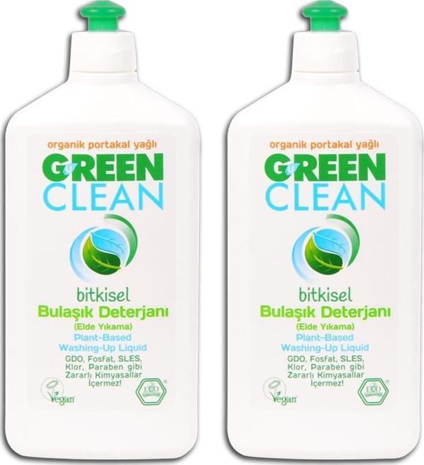 U Green Clean Organik Portakal Yağlı Bitkisel Bulaşık Deterjanı 500 Ml 2'Li Set - Image 1