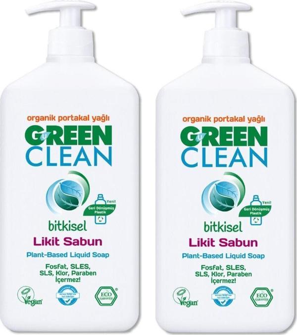 U Green Clean Organik Portakal Yağlı Bitkisel Likit El Sabunu 500 Ml 2'Li - Image 1