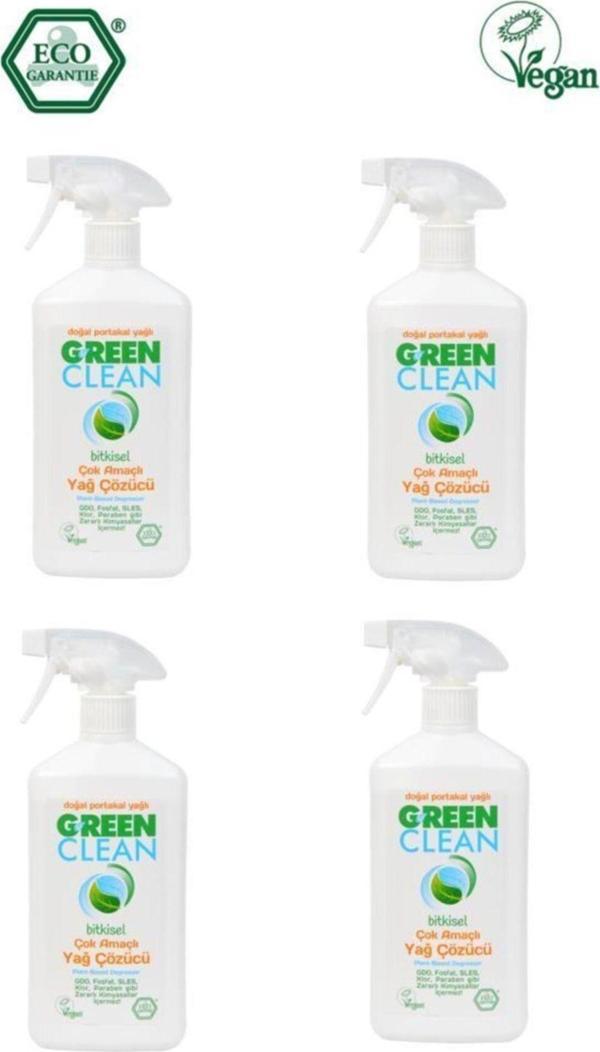 U Green Clean Organik Portakal Yağlı Çok Amaçlı Yağ Çözücü 500 Ml 4 Lü Set - Image 1