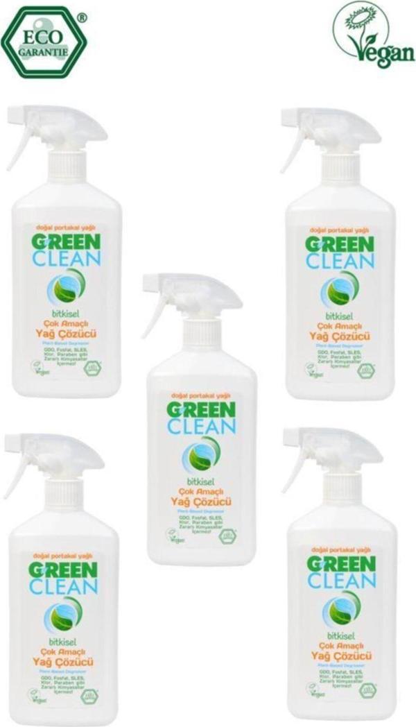 U Green Clean Organik Portakal Yağlı Çok Amaçlı Yağ Çözücü 500 Ml 5 Li Set - Image 1