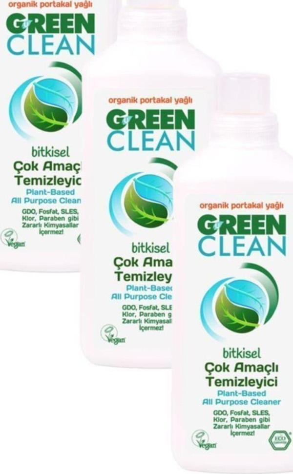 U Green Clean Organik Portakal Yağlı Yüzey Temizleyici 1000 Ml 3 Lü Set - Image 1