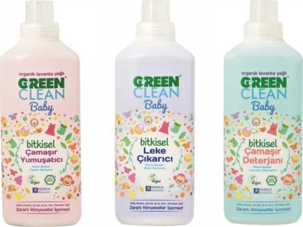 U Green Clean U Baby Çamaşır Deterjanı 1 Lt + Çamaşır Yumuşatıcı 1 Lt + Leke Çıkarıcı 1 Lt - Image 1