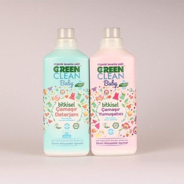 U Green Clean U Baby Çamaşır Deterjanı 1 Lt+ Baby Yumuşatıcı 1 Lt Set - Image 1