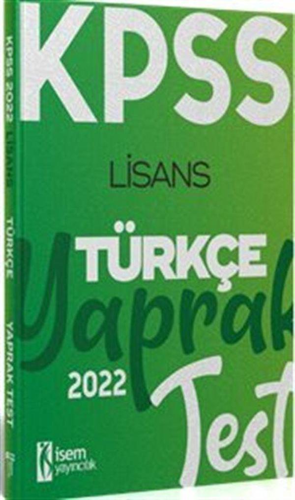 2022 KPSS Lisans Genel Kültür Türkçe Yaprak Test - İsem Kitap - Image 1