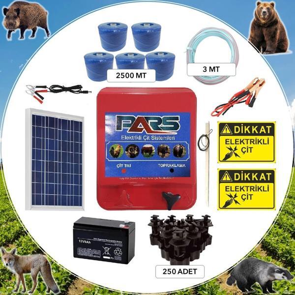 Pars Elektrikli Çit Ayı-Domuz Kovucu Eco Set 2500 (Demir Direk İzolatörlü) - Image 1