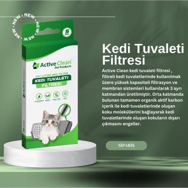 Active Clean Kedi Tuvaleti Filtresi 20-9cm 5 li Paket - Image 1